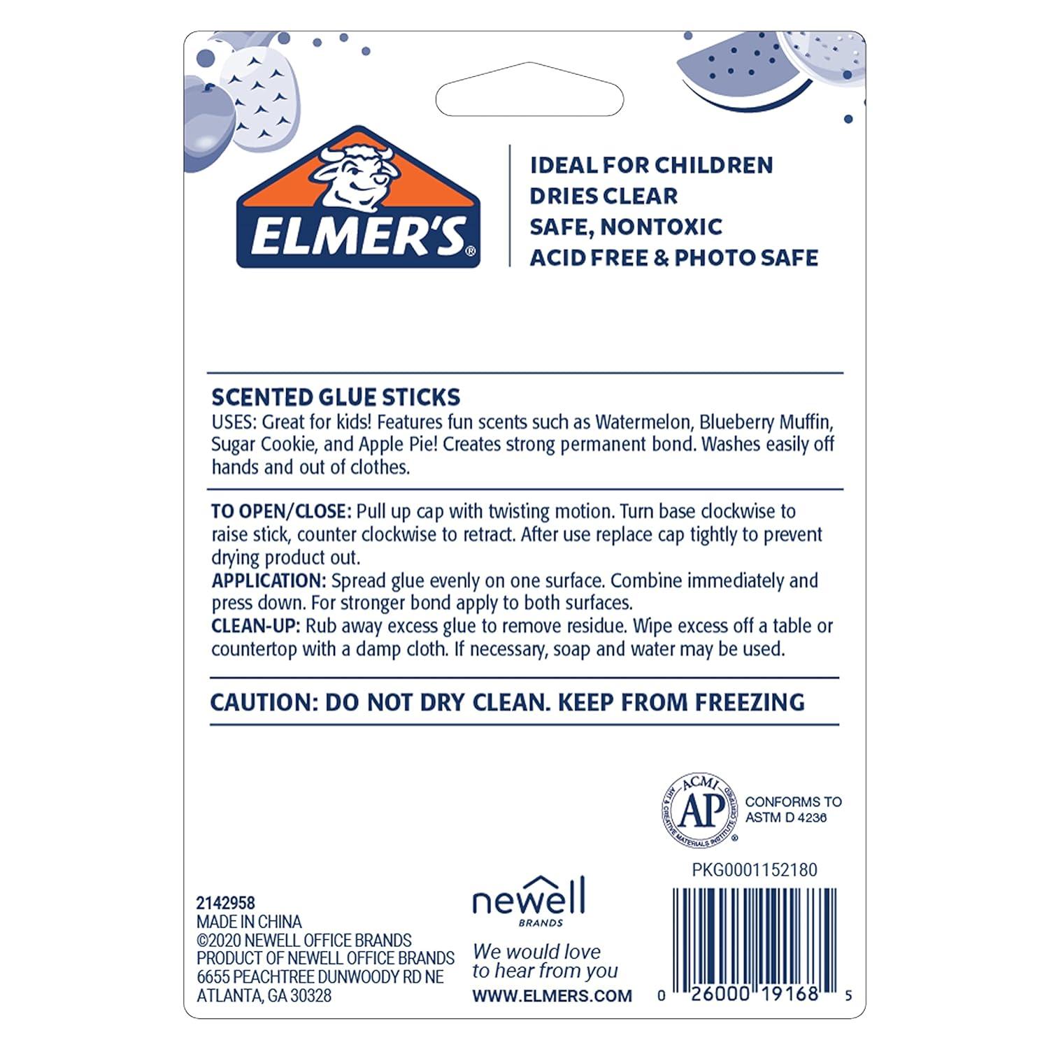 Elmer s Scented Glue Sticks Washable Clear Assorted Scents 6 Grams