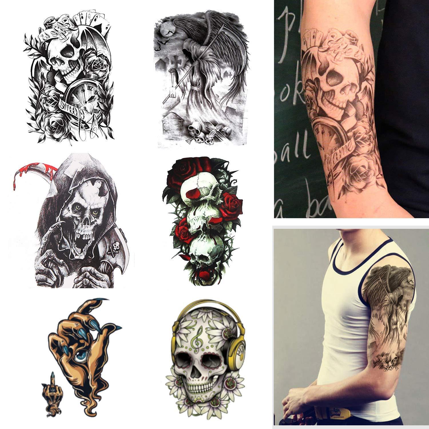 1 PC Waterproof Temporary Tattoo Stickers Lion Witch Skull Tattoo Full Arm  Big Arm Tattoo Flash Fake Tattoo Sleeve Men and Women | Wish