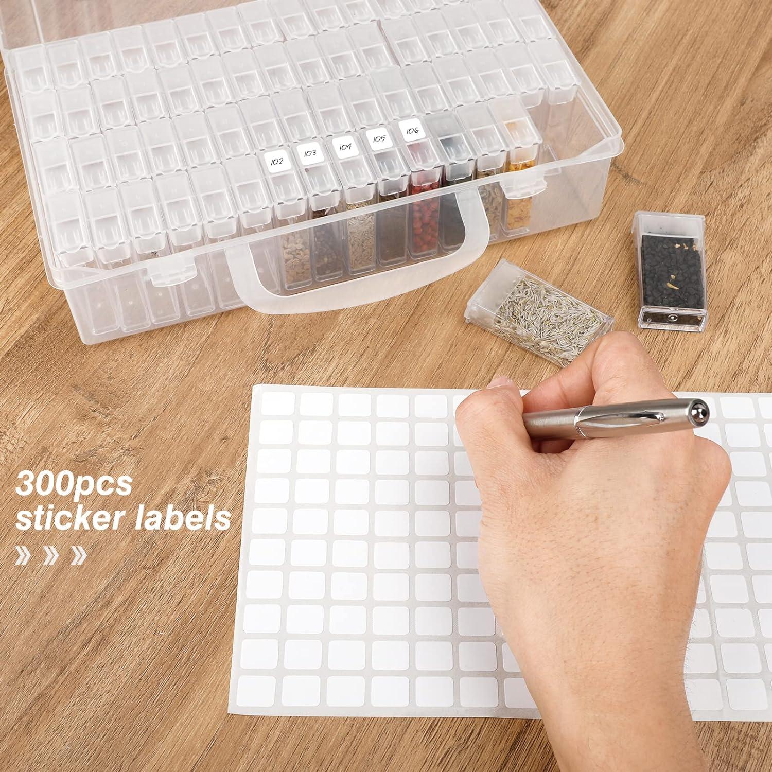 2 Pack X 30 Grids Embroidery Diamond Painting Storage Container Jars With  Lid 200pcs Label Stickers Plastic Beads Container Fq