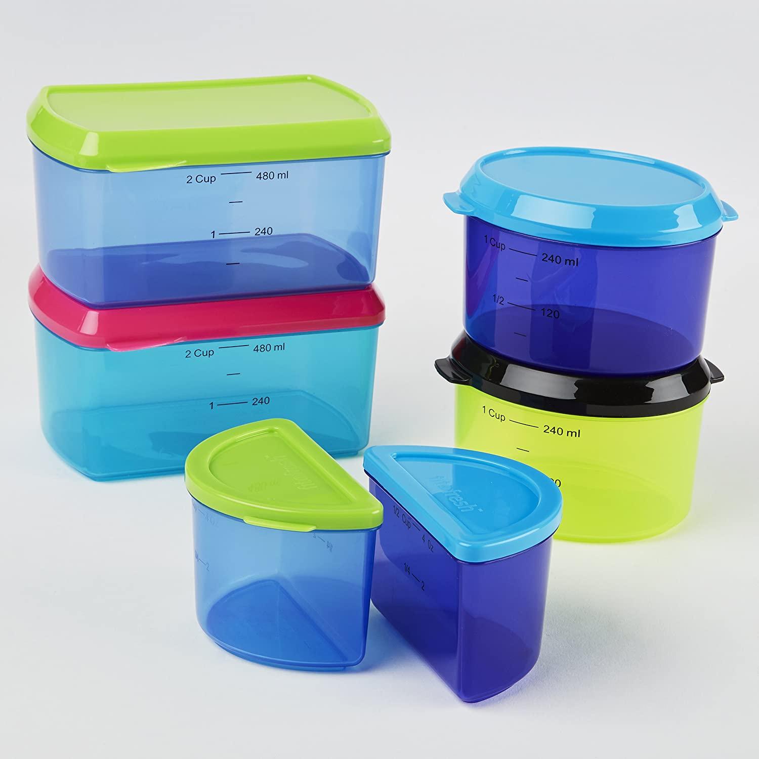  Fit & Fresh Kids' Healthy Lunch Set, 14-Piece Value Reusable Container  Set with Removable Ice Packs, Leak-Proof, BPA-Free, Portion Control :  Everything Else