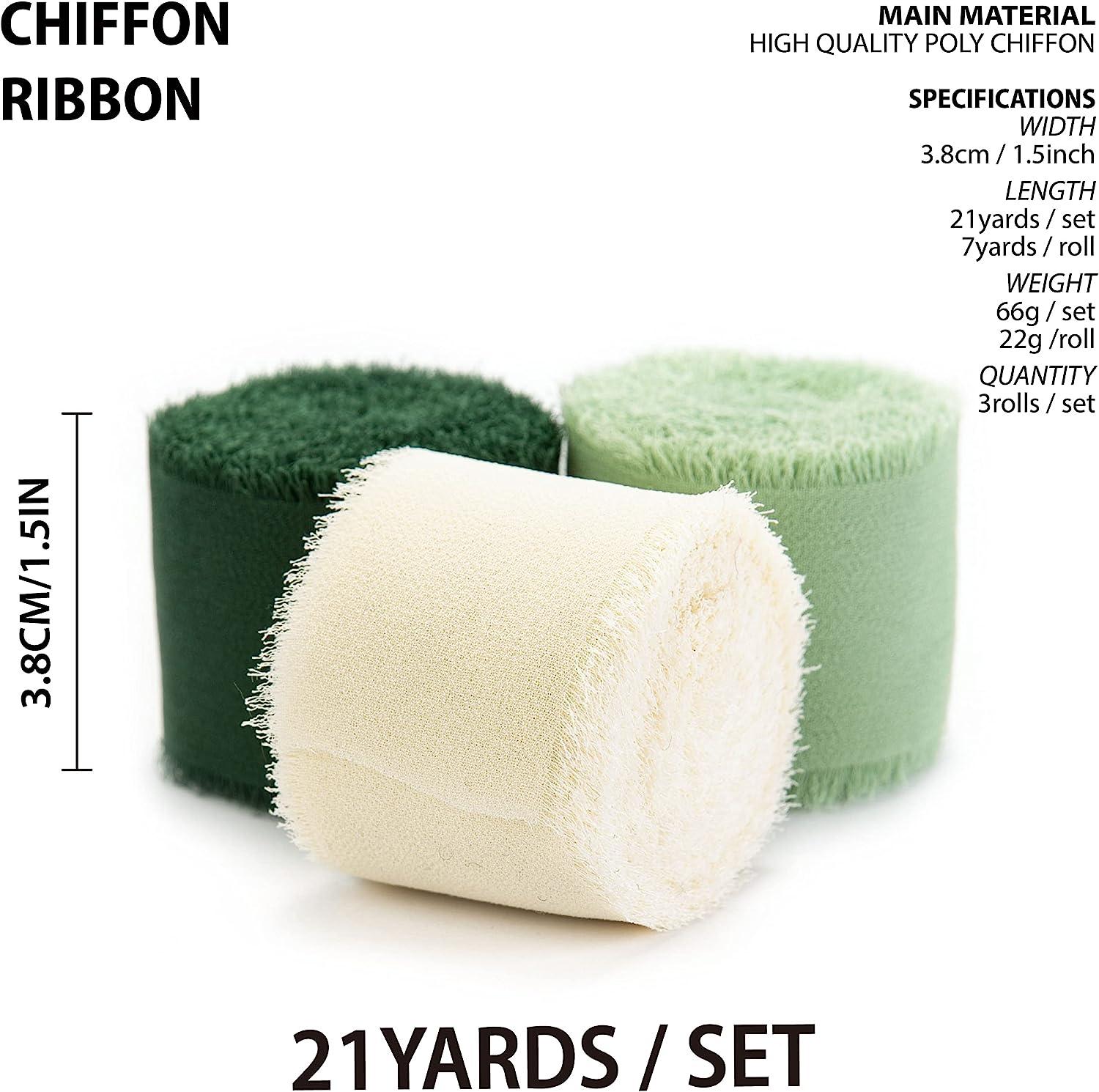  Ivory White Chiffon Ribbon Cream Silk Satin Ribbon