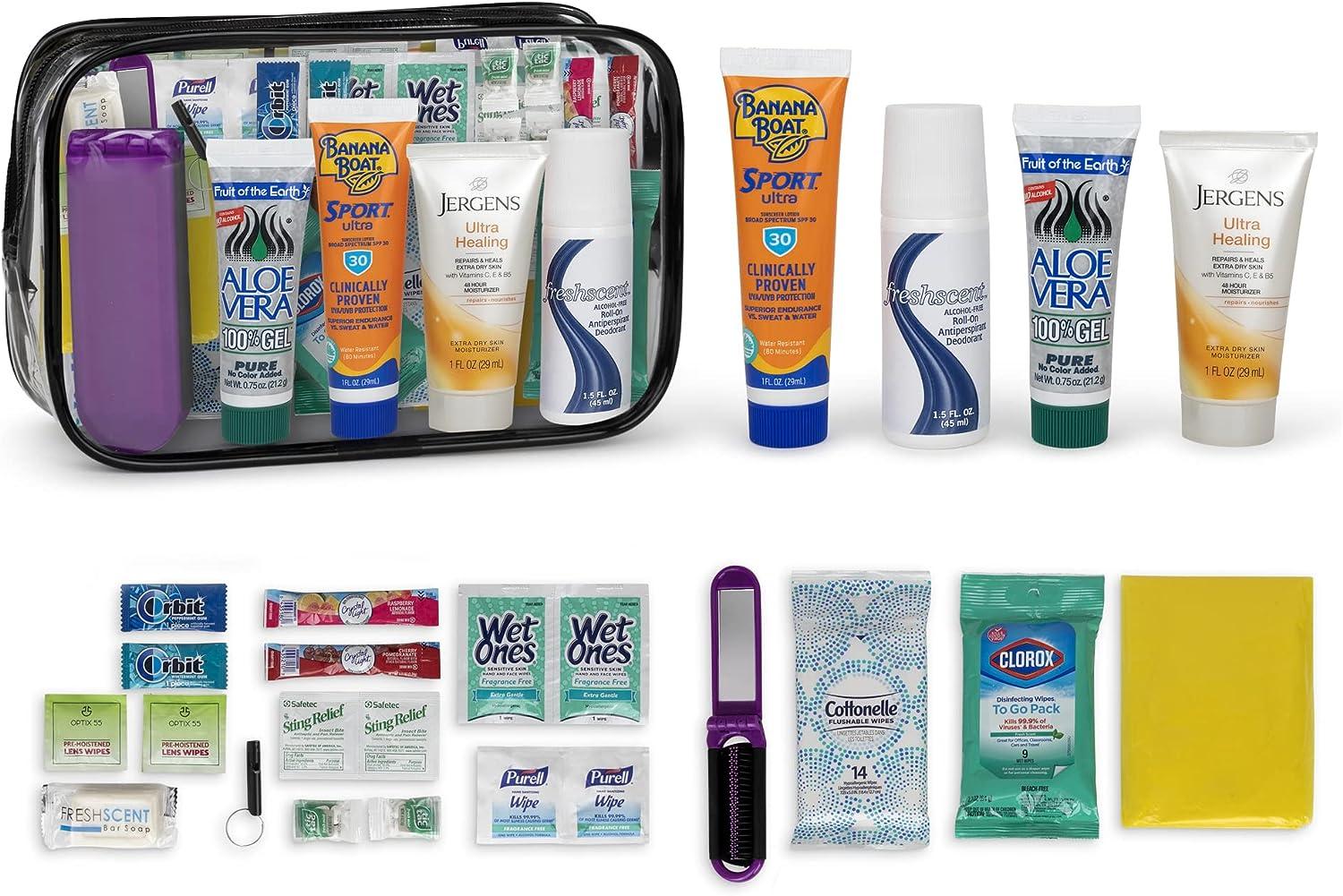Asom Toiletry Travel Convenience Kit, Premium Personal Care Hygiene  Essentials B