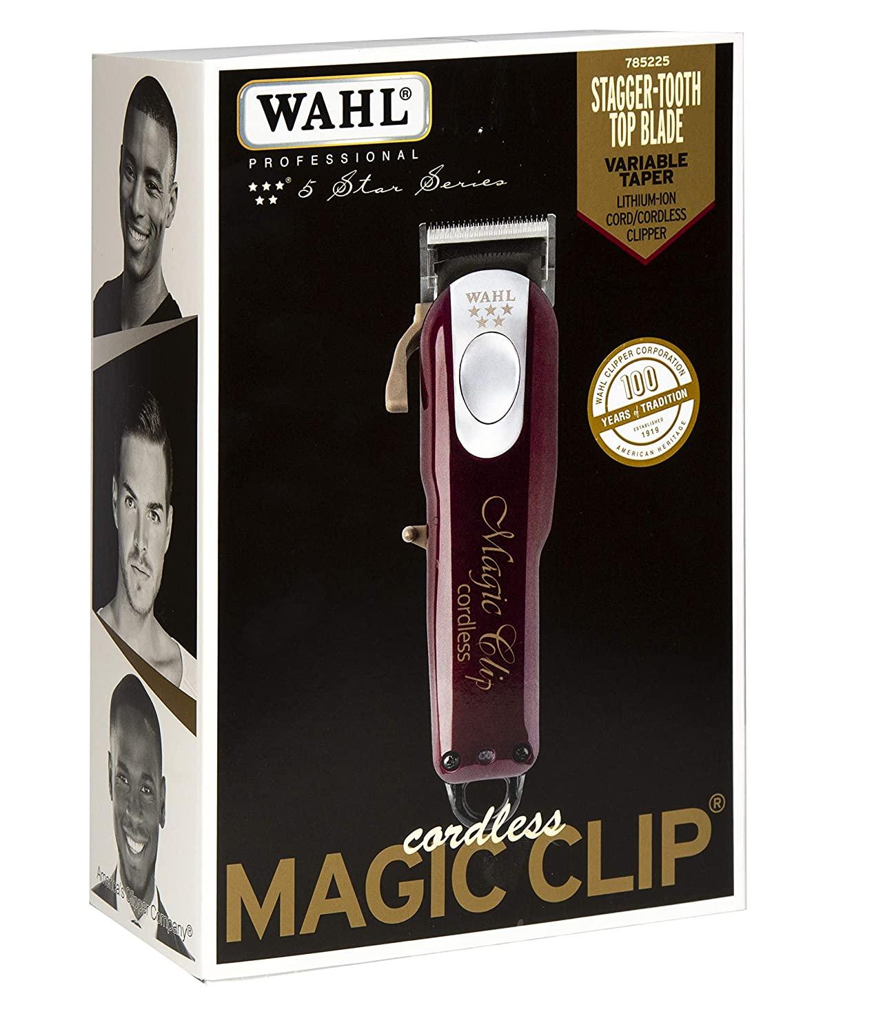 Wahl Professional 5 Star Cordless Magic Clip Hair Clipper with 100 Run Time Professional Barbers Stylists