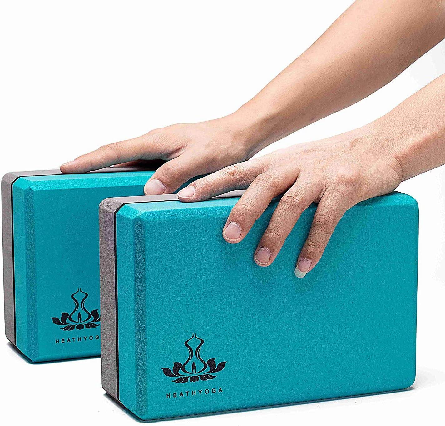 Yoga Block & Strap Set  Heathyoga Yoga Block (2 Pack) & Strap Set