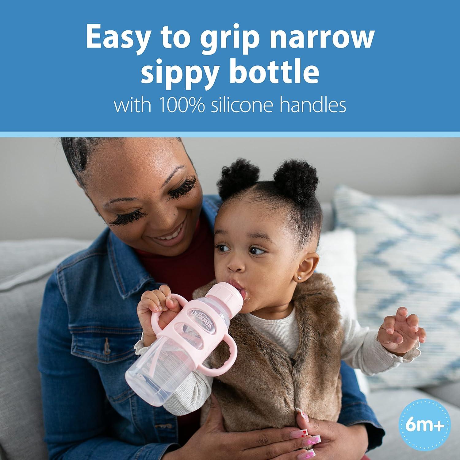 Dr. Brown's® Milestones™ Narrow Sippy Spout Bottle with Silicone Handles, 8  oz/250 mL