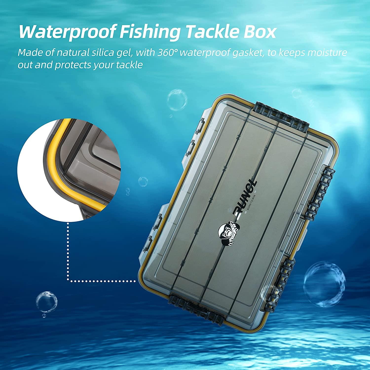  RUNCL Small Fishing Tackle Box, 3500 3600 Size Double Buckle  Open Tackle Trays, Plastic Storage Parts Box with Removable Dividers for  Saltwater, Freshwater, Fly Fishing, 1/2/4 Pack : Sports & Outdoors