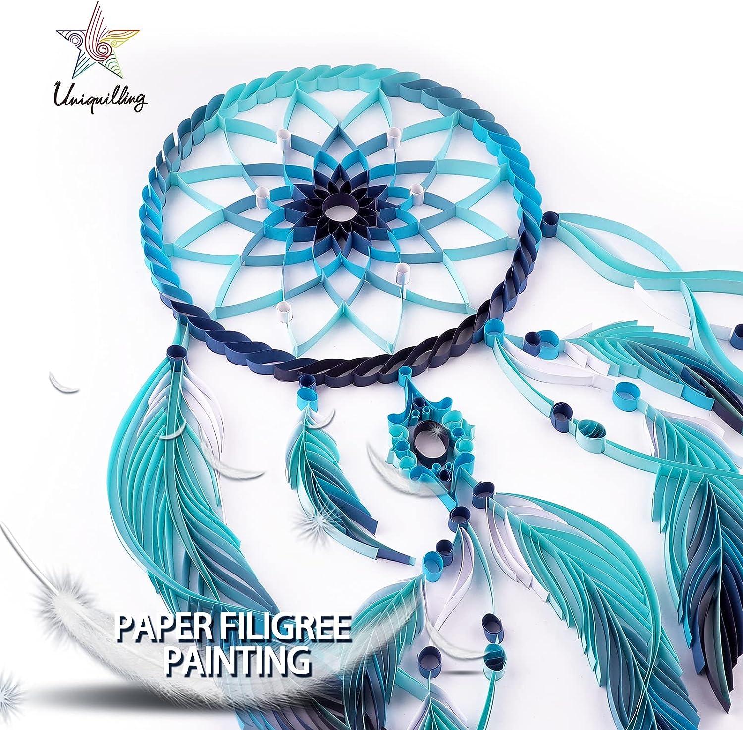 Uniquilling Quilling Paper Quilling Kit for Adults Beginner, 16 * 20-inch  Blue Dragon, Exquisite DIY Paper Filigree Painting Kits Quilling Tools,  Home