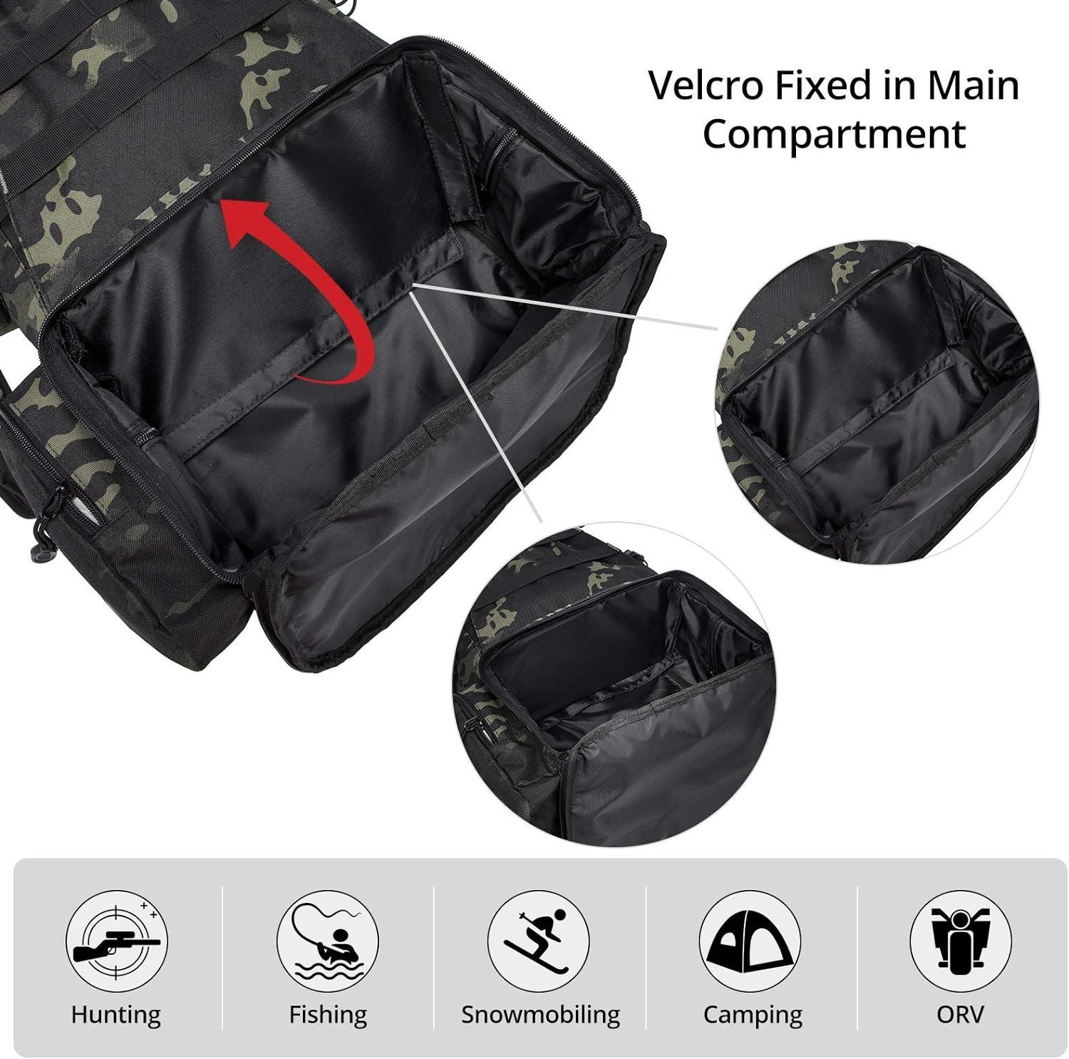 Sucipi Fishing Tackle Backpack Outdoor Large Fishing Tackle Bag  Water-Resistant Fishing Backpack with Rod Holder Backpack for Trout Fishing  Outdoor Sports Camping Hiking Army Green Camouflage