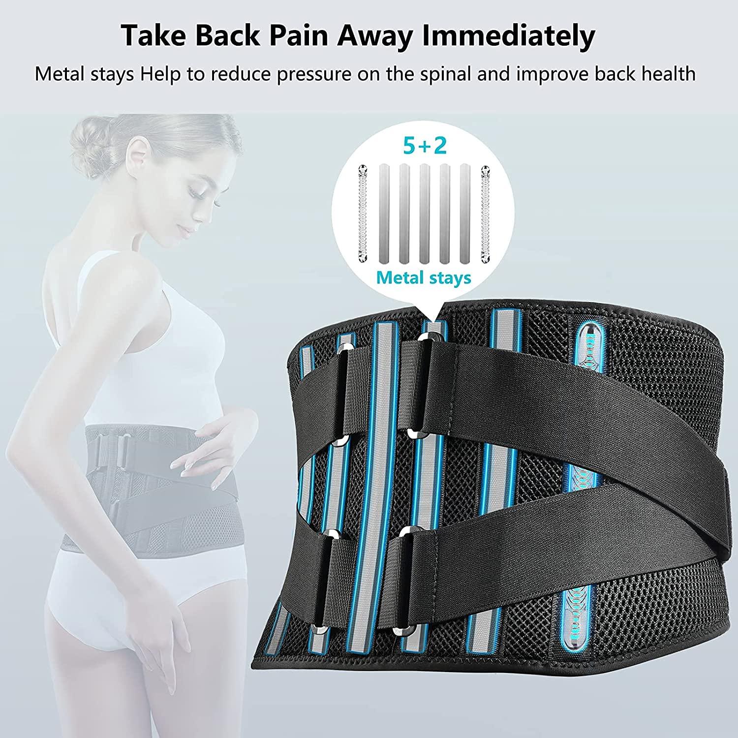 FREETOO Air Mesh Back Support Belt for Men Women Lower Back Pain