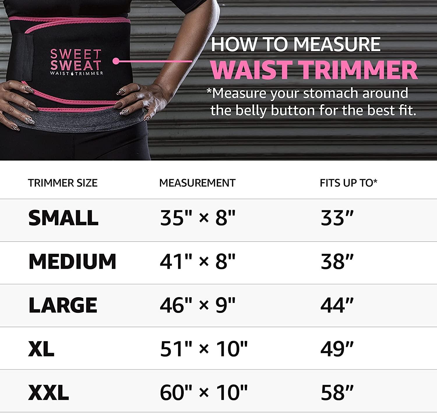 Sports Research Sweet Sweat Waist Trimmer, Small, Black & Pink, 1 Belt