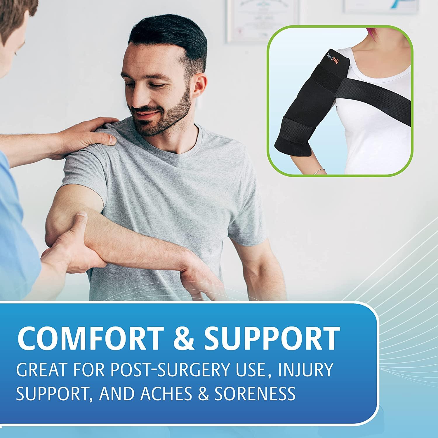 TheraPAQ Ice Packs for Injuries Reusable Version - Adjustable Large 14 x 11 inch Hot and Cold Gel Pack wAdjustable Strap for Hip Shoulder Knee and Ba
