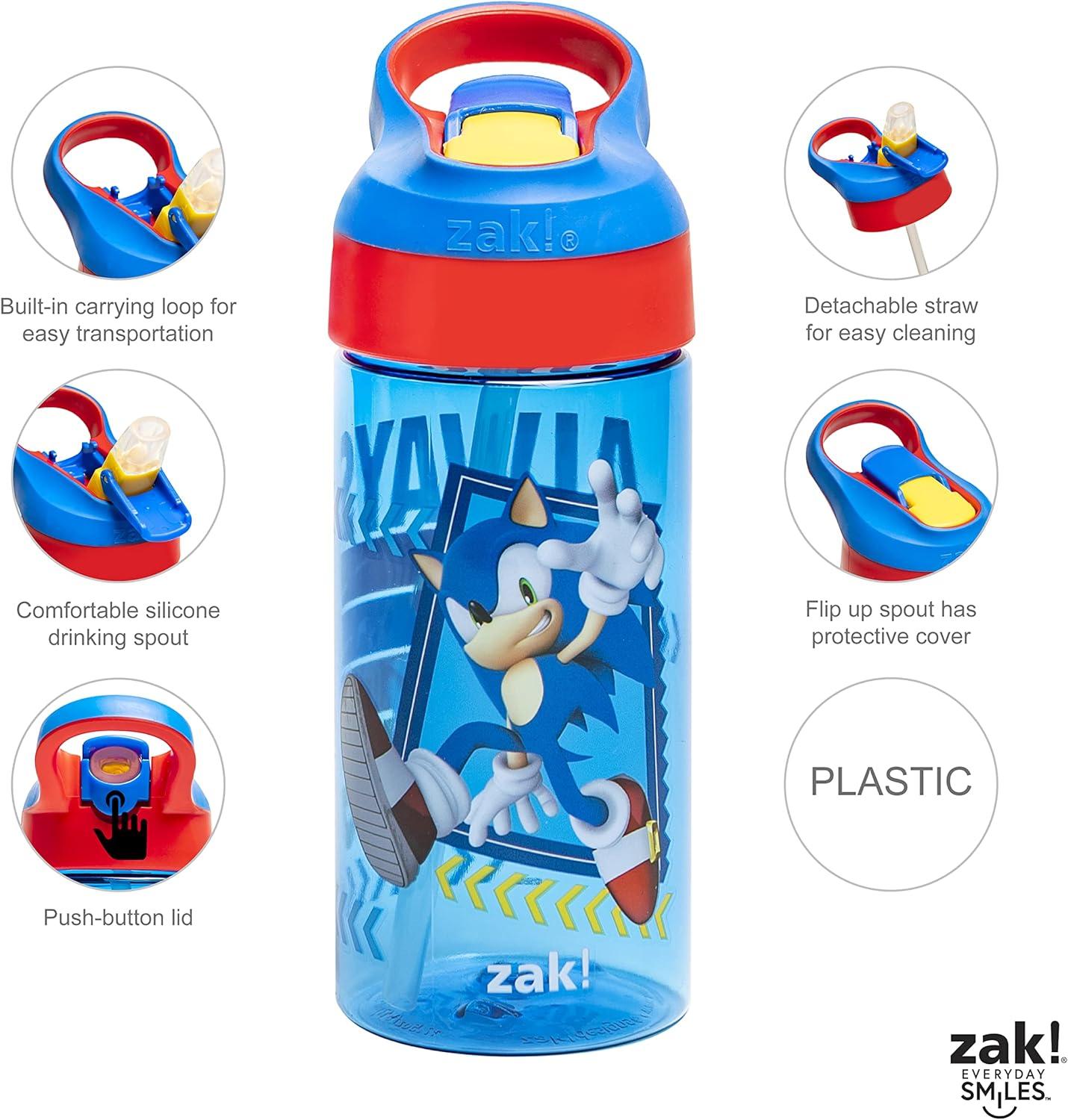  Zak Designs Sonic the Hedgehog Kids Water Bottle For