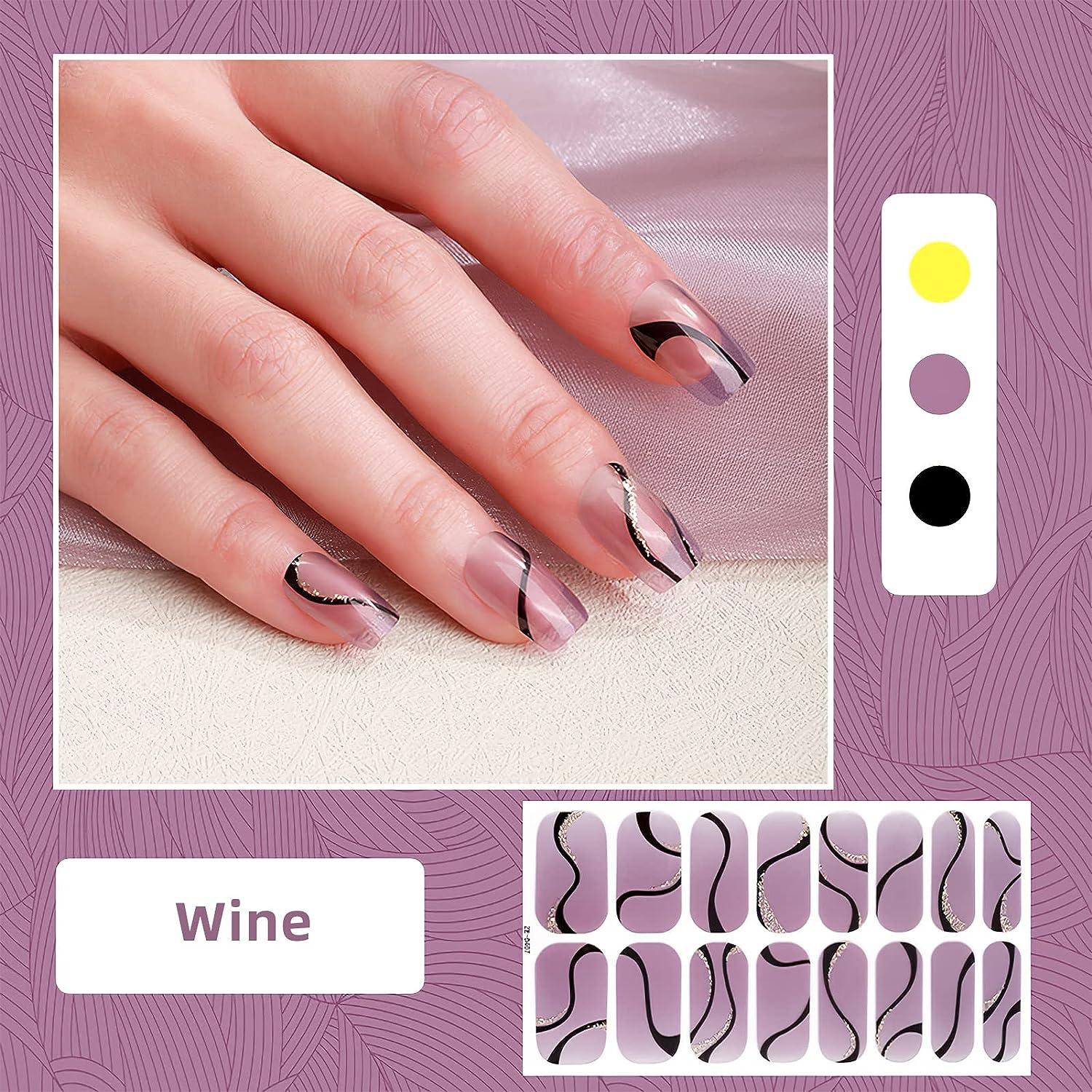 Amazon.com: Techinal Semi Cured Gel Nail Polish Stickers Fashion Design  Classical Strips Waterproof Adhesive Full Wraps Gel Nail Art Stickers :  Beauty & Personal Care
