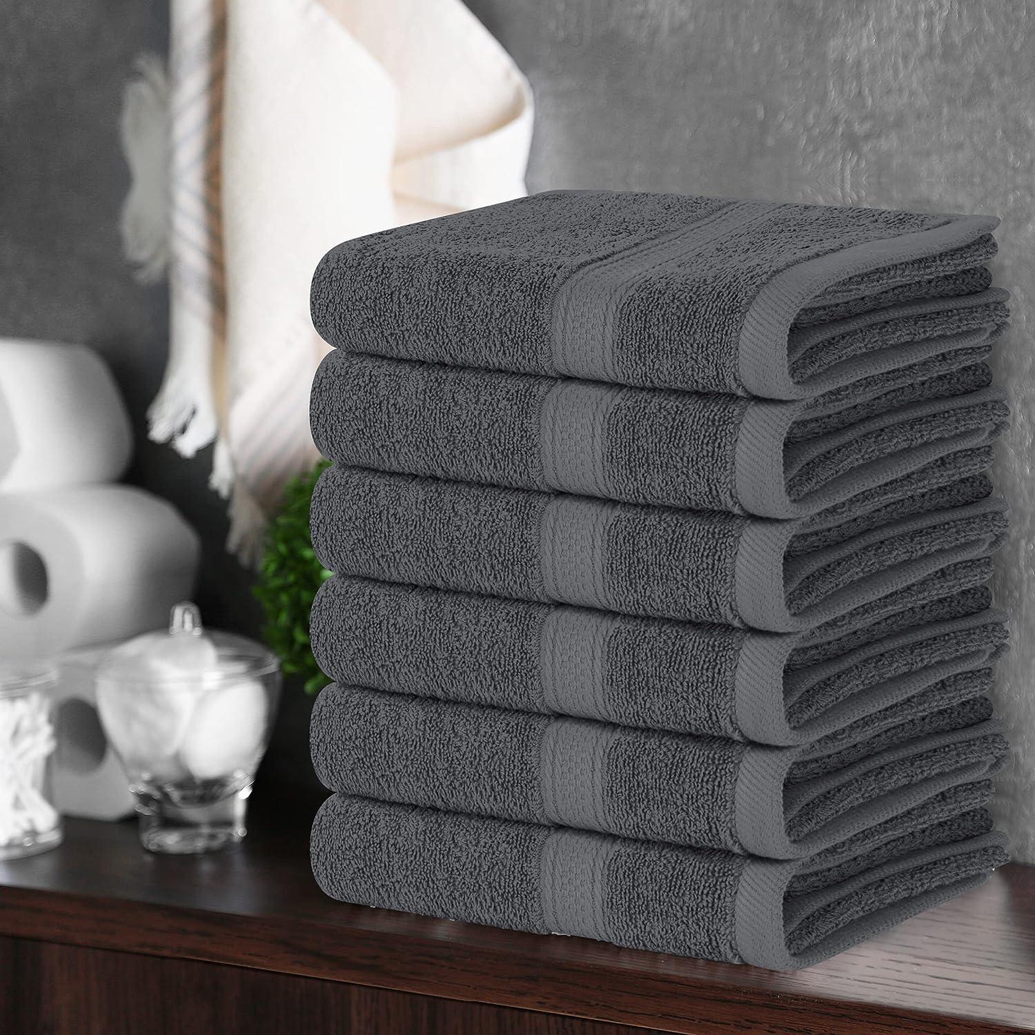 Utopia Towels Grey Towel Set, 2 Bath Towels, 2 Hand Towels, and 4  Washcloths, 60