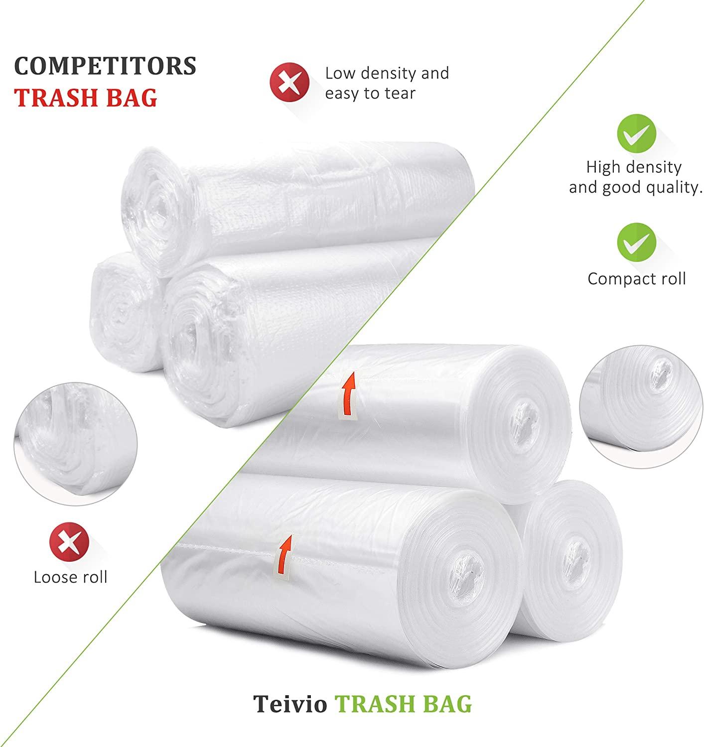 100 Counts Strong Trash Bags Garbage Bags, Bathroom Trash Can Bin Liners, Small Plastic Bags for Home Office Kitchen, Men's