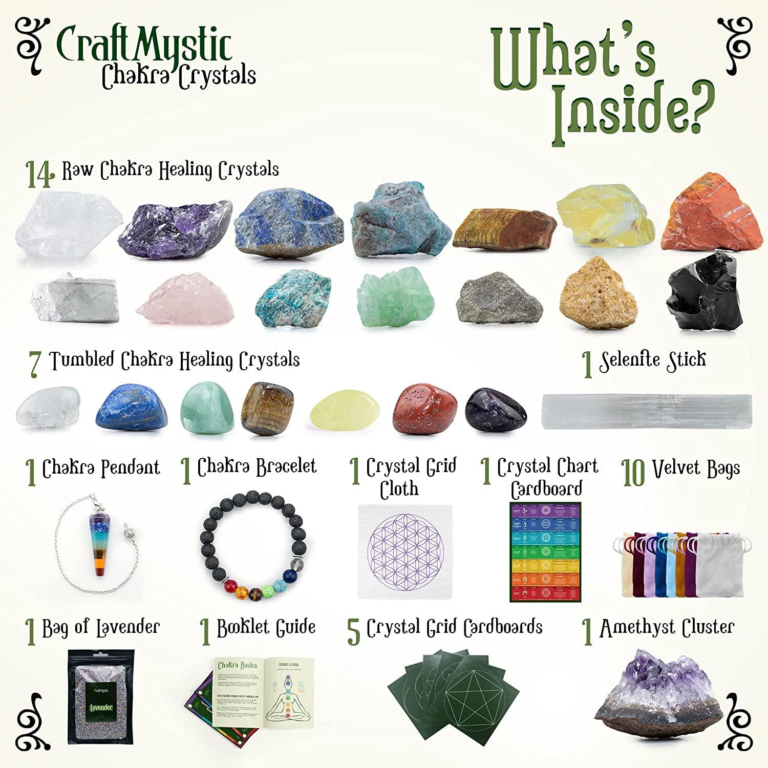 Crystals and Healing Stones for Positive Energy - Bulk Set 33 Real