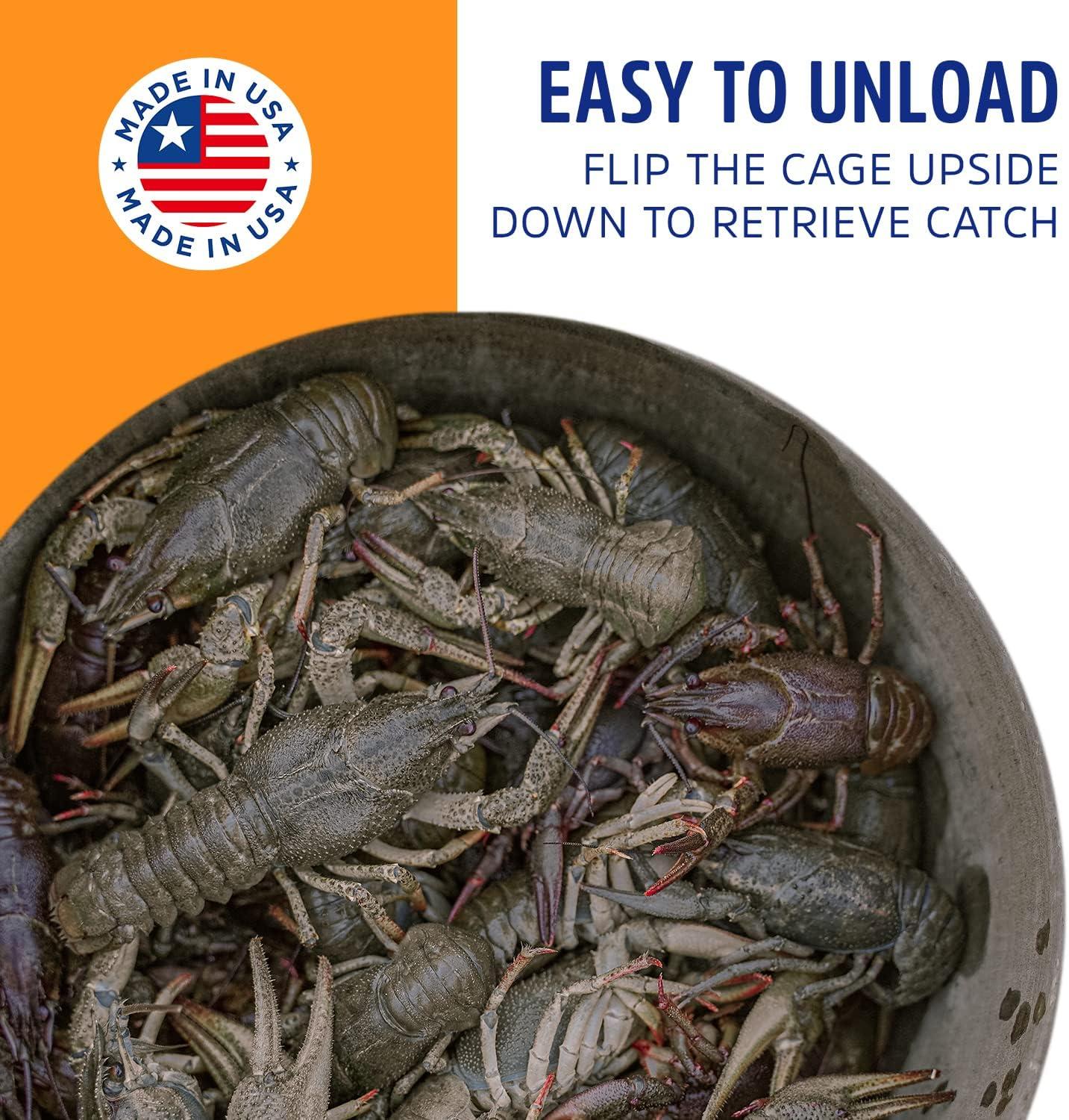 Protoco - CT18R - 11 x 18 ( x 1 Mesh) - Crawfish and Shrimp Trap,  Freshwater & Saltwater Cage Style Fishing Trap for Crawfish, Crayfish,  Crawdads, Shrimp - Black