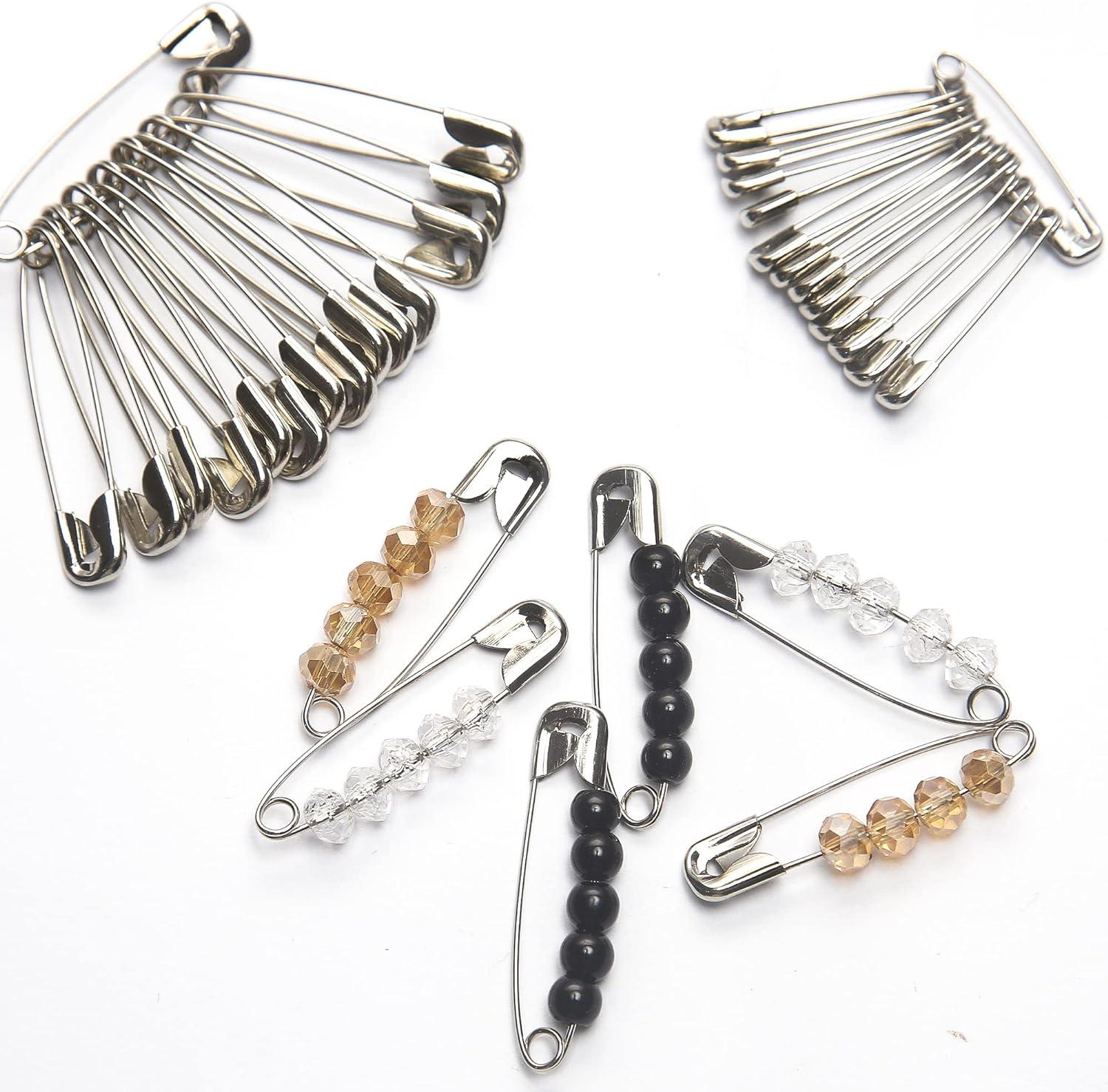 Atteched 250 Pcs Safety Pins, Small and Large Safety Pin, Strong &  Rust-Resistant Safety Pin, for Clothes, Hijab, Sliver…