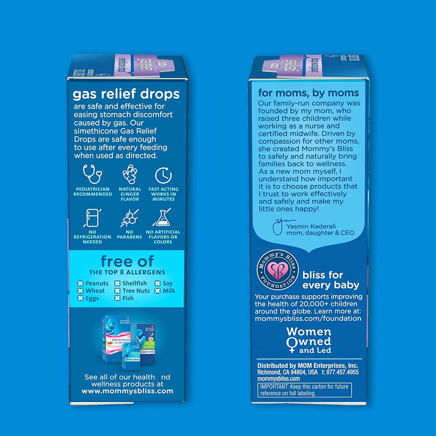 Mommy's Bliss Gripe Water Original 2 Fl Oz & Baby Gas Relief Drops 1 Fl Oz Combo  Pack, Helps Relieve Baby's Gas, Colic, Hiccups & General Fussiness, Safe &  Gentle for Babies
