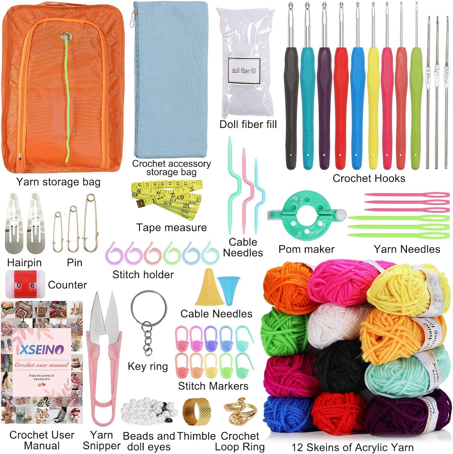 109Pcs Crochet Hooks Set, Knitting Supplies Crochet Kit for