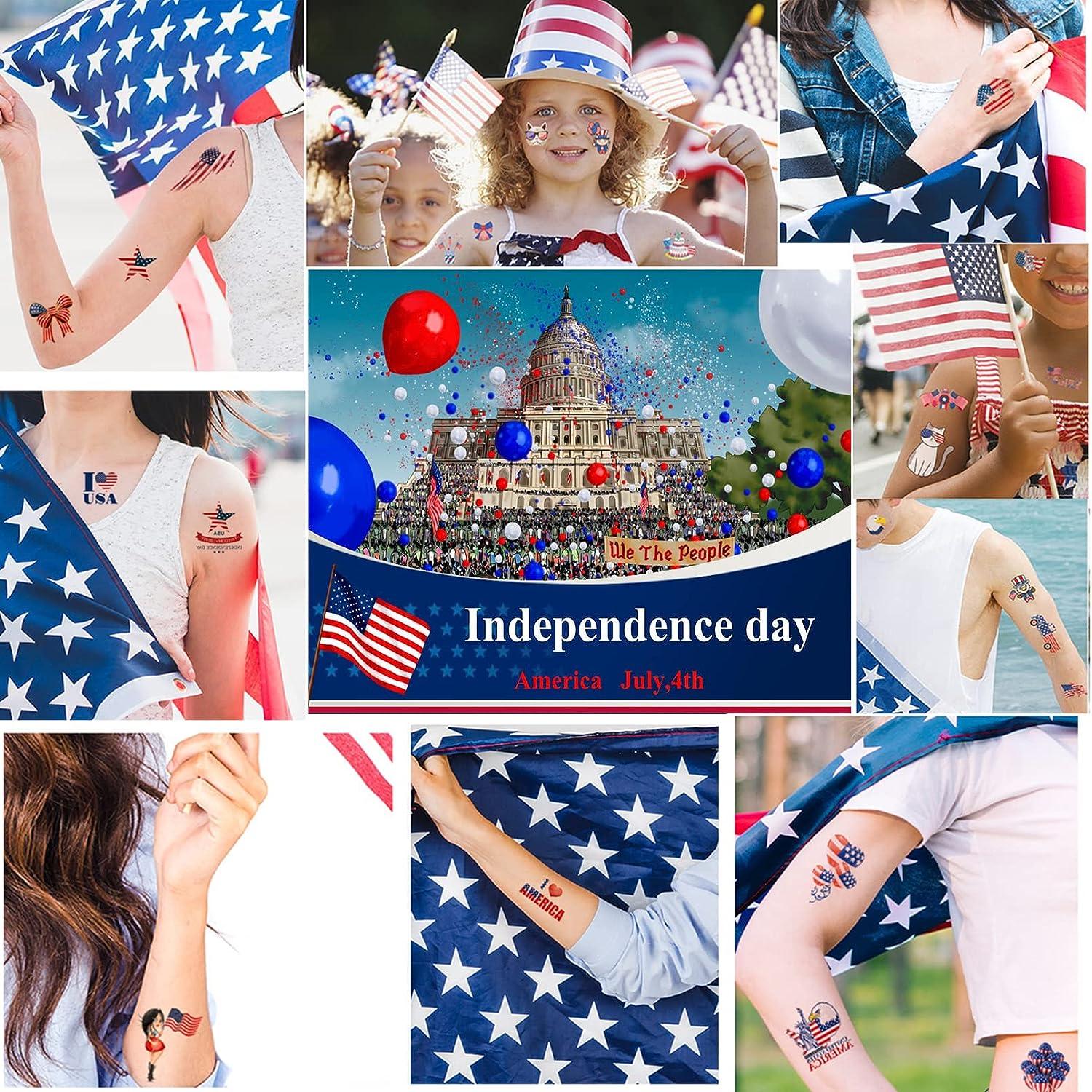 The logo Independence eagle Day July 4th for tattoo or T-shirt design or  outwear. Cute print Independence eagle Day July 4th style background. Stock  Illustration | Adobe Stock