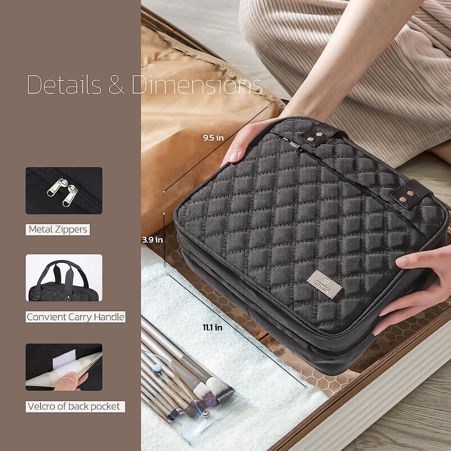 Cosmetic Bag with Handle Waterproof Visible Window Multifunction Women  Portable Makeup Toiletry Bag for Daily Life,Black