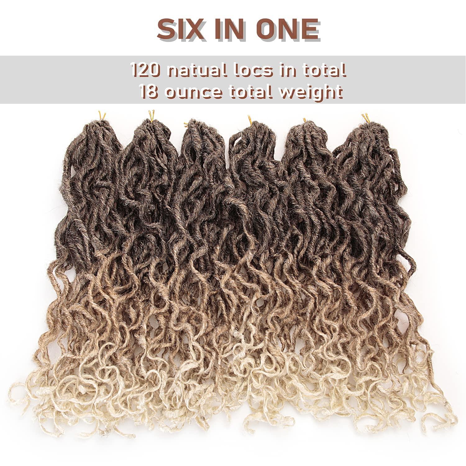 6 Packs Goddess Faux Locs Crochet Hair Beach Locs Crochet Braids Afro  Dreadlocks Ombre Synthetic Braids New Hairstyle (4/27/613, 18) 4/27/613 18  Inch (Pack of 6)