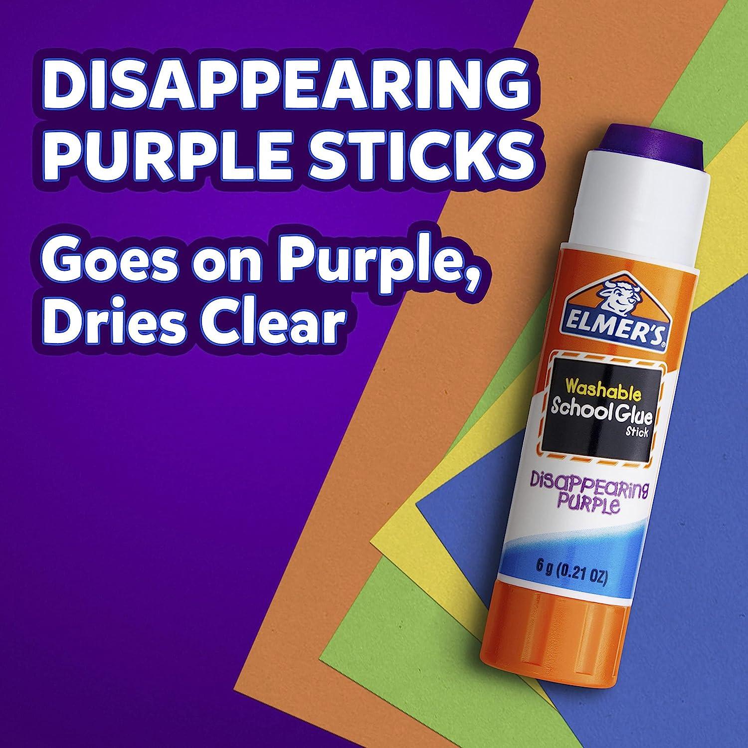 Elmer's Glue Stick 6g Washable Disappearing Purple SchoolGlue Glue Elmers  Glue