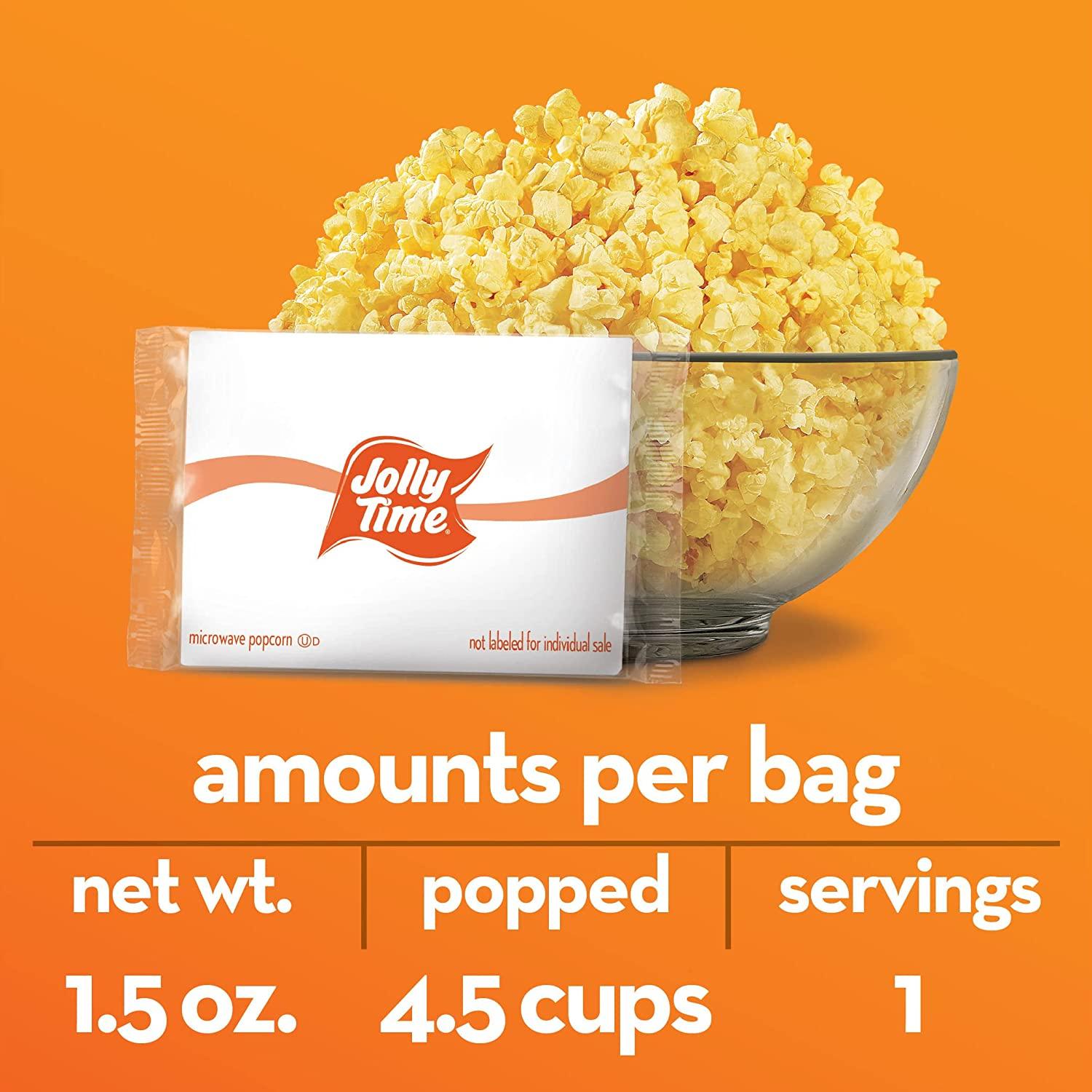 JOLLY TIME Natural Mini's Microwave Popcorn Bags, Single Serving