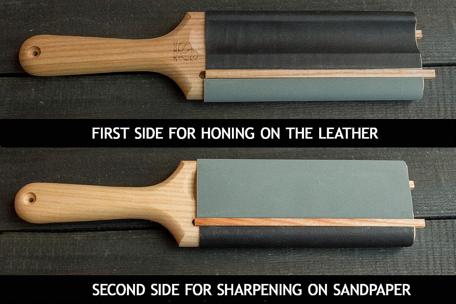 BeaverCraft LS4P1 Leather Strop Stropping Block Kit Knife Sharpening Kit Leather Honing Strop for Sharpening Knives 8'' Long BeaverCraft Wood Carving
