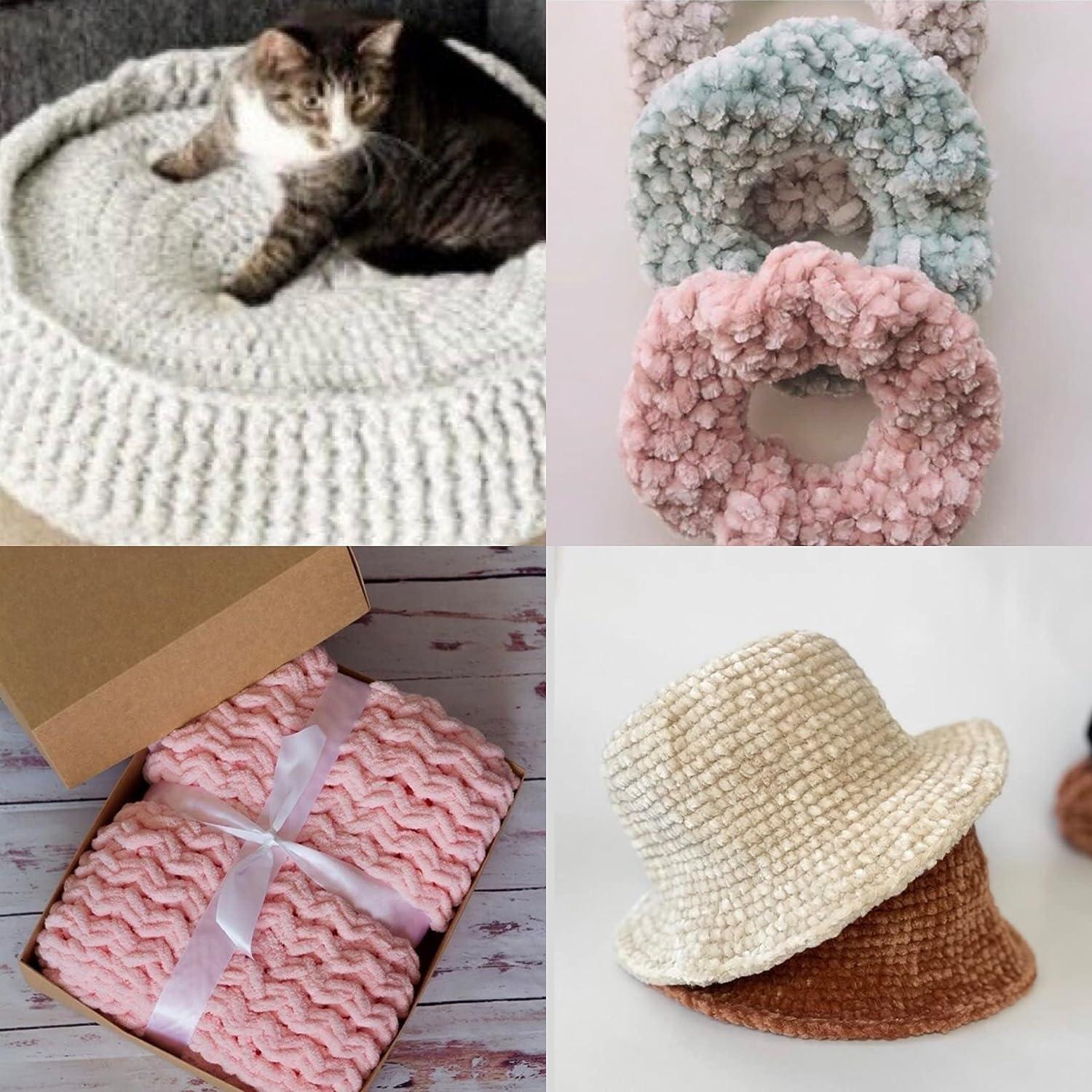 FINECE Soft Velvet Yarn Chenille Yarn for Crocheting Baby Blanket Yarn for  Knitting 100 gr (132 yds) Fancy Yarn for Crochet Weaving Craft Amigurumi