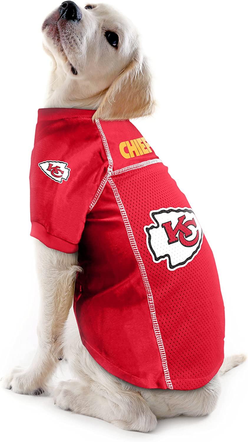 Littlearth NFL Pet Jersey - Sports Jersey Designed for Dogs and Cats, Team  Color Kansas City Chiefs L (Neck: 14, Girth: 20-25, Back: 15)