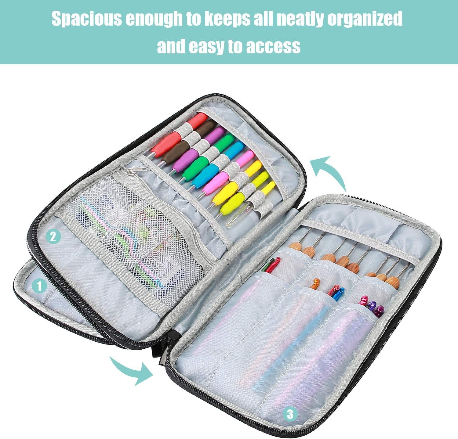 ProCase Crochet Hook Case (up to 6.5 Inches), Travel Organizer