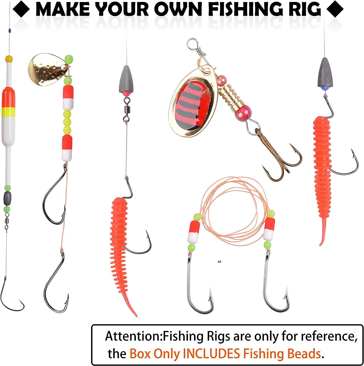 AGOOL Fishing Beads Assorted Kit, 1000pcs 5mm Round Float Glow