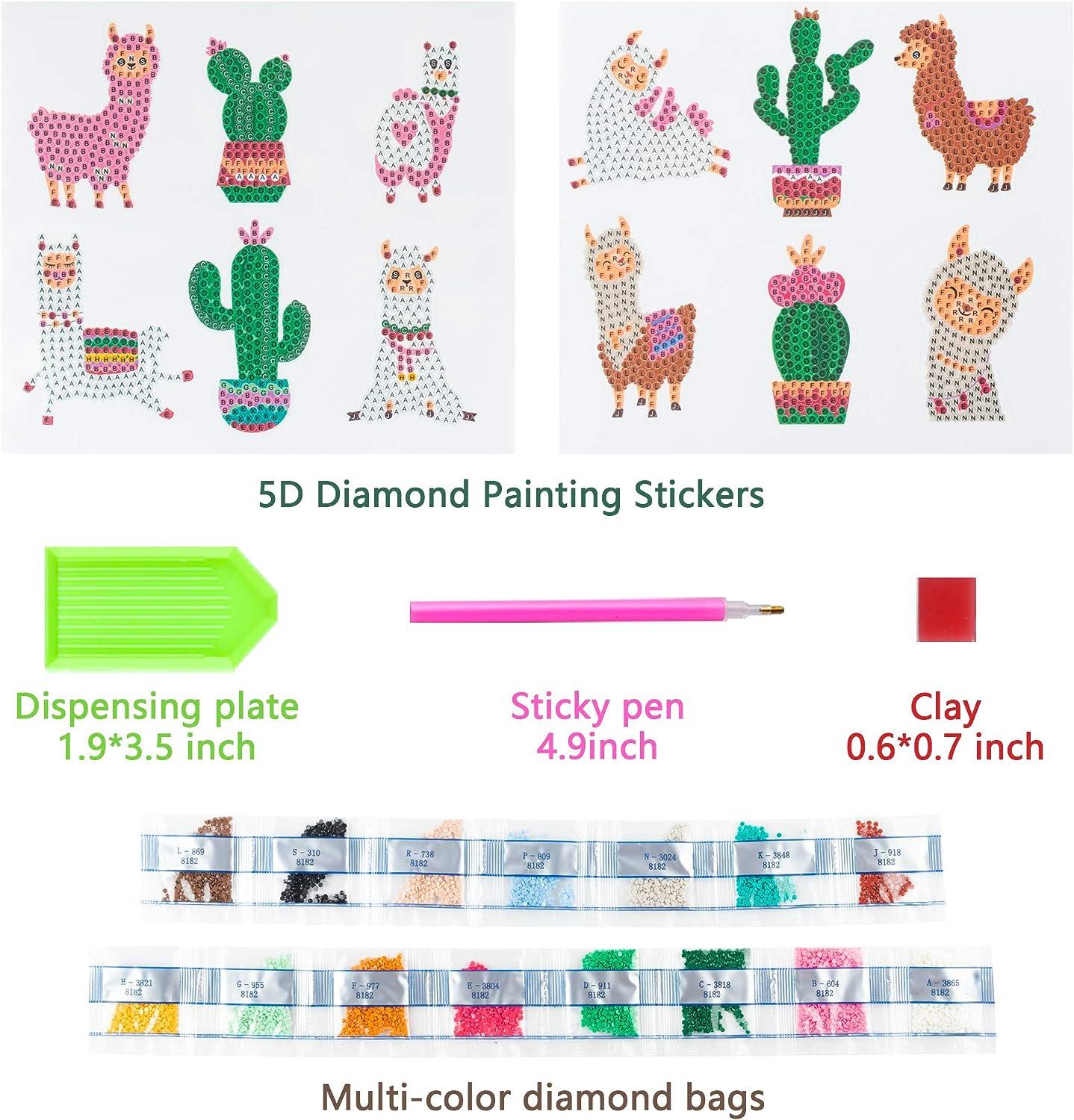 5D DIY Diamond Painting Stickers Kits for Kids and Adult Beginners, Stick -  Shaped Paint Marked with Diamonds by Numbers, Kids Gift 