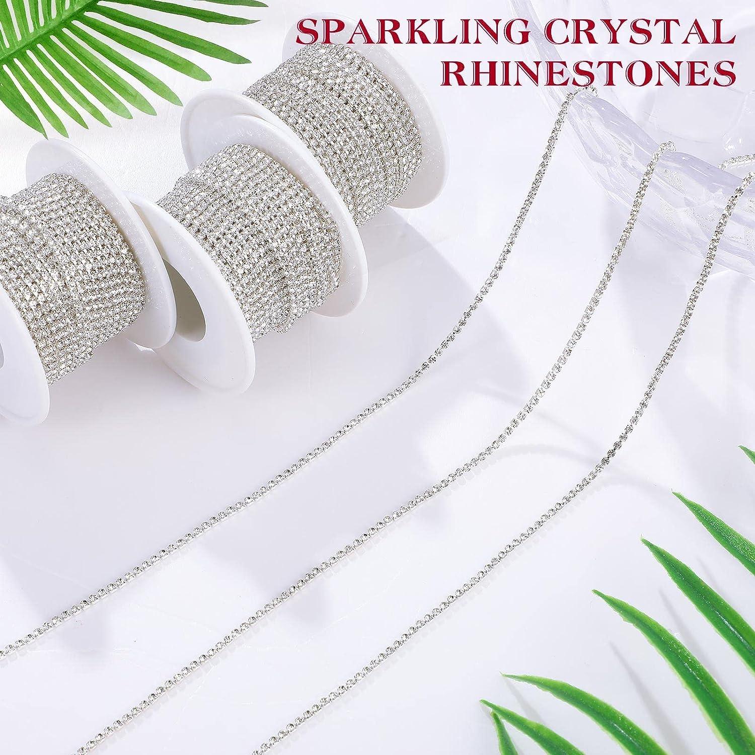 1 Yard Crystal Rhinestone Close Cup Chain Trim Claw Chain Jewelry Craft DIY