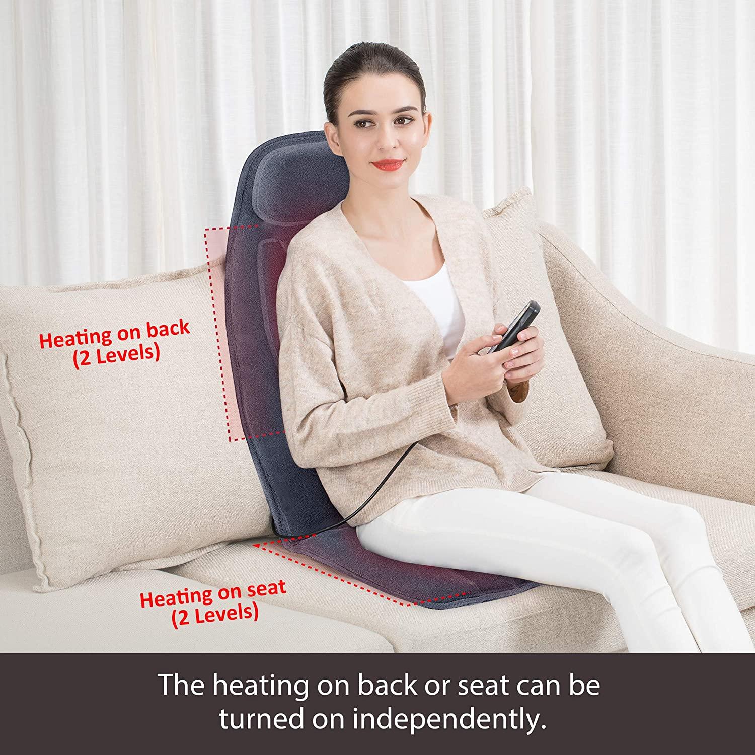 8 Mode Massage Car Seat Cushion Back Relief Fatigue Heat Office