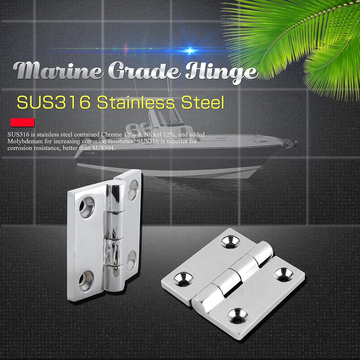 2PCS Stainless Steel 316 Strap Hinge With 6 Holes 152mm Mirror Polish  Marine Boat Hardware Cast Door Strap Hinges