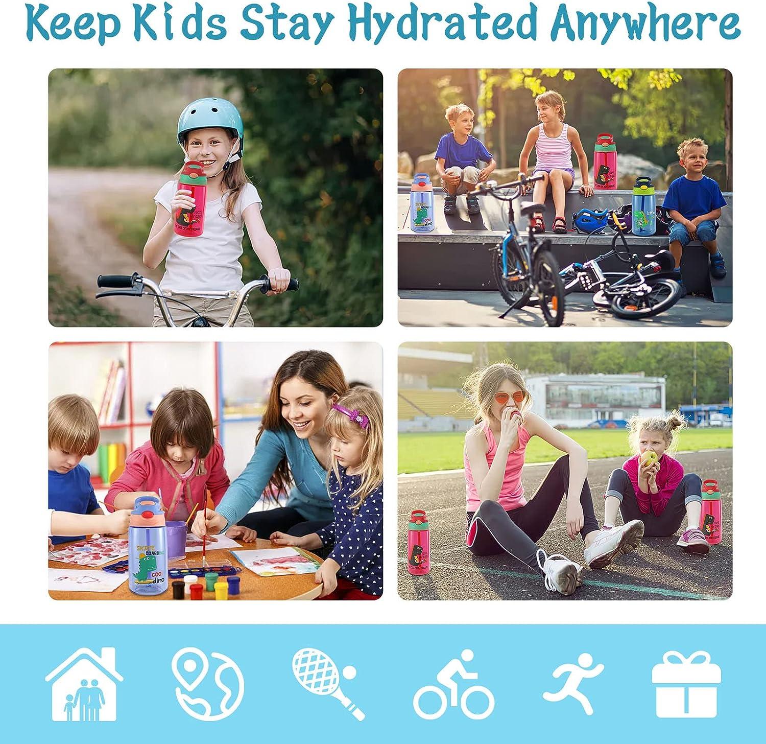 ROISDIYI Kids Water Bottle with Straw Spill Proof