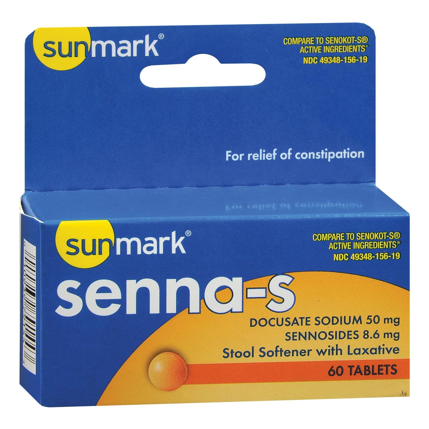 Sunmark Senna S Stool Softener With Laxative Tablets 60 Ct