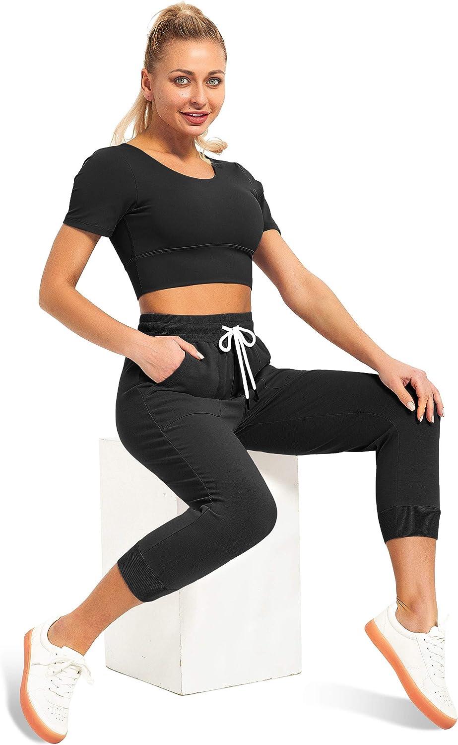  SPECIALMAGIC Capri Sweatpants for Women Casual Capri Pants  Capri Joggers Sports Pants Cropped Joggers with Pockets Yoga Running Daily  Army Green S : Clothing, Shoes & Jewelry