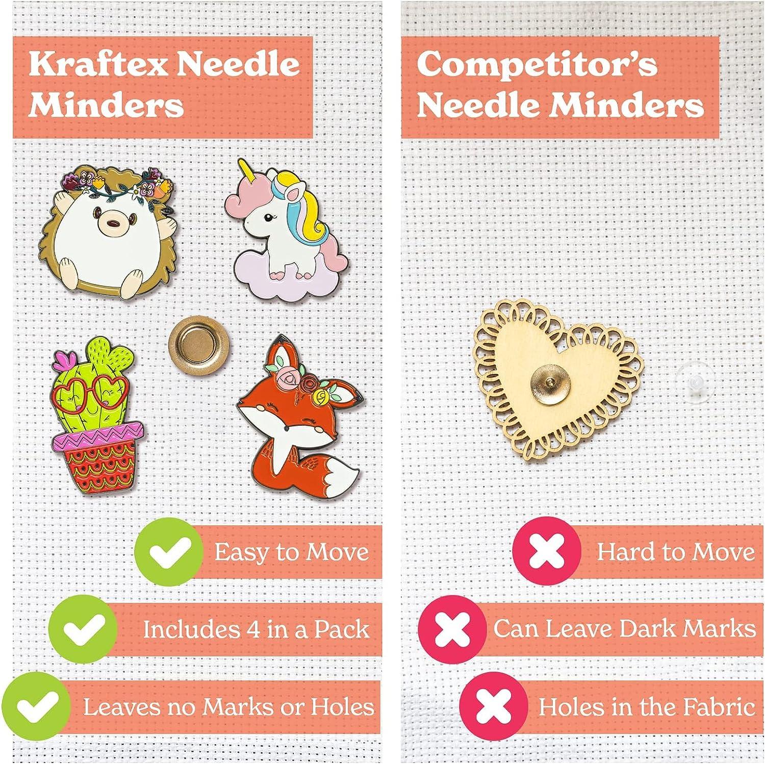 Needle Minder Magnetic for Cross Stitch, Cartoon Needles Keepers for Sewing  Embroidery Kit, Set of 4 Needle Holder, Needlework Supplies