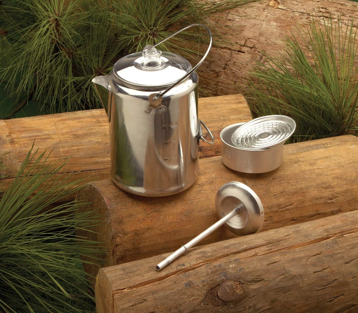 Texsport 9 Cup Stainless Steel Percolator Coffee Maker for Outdoor Camping