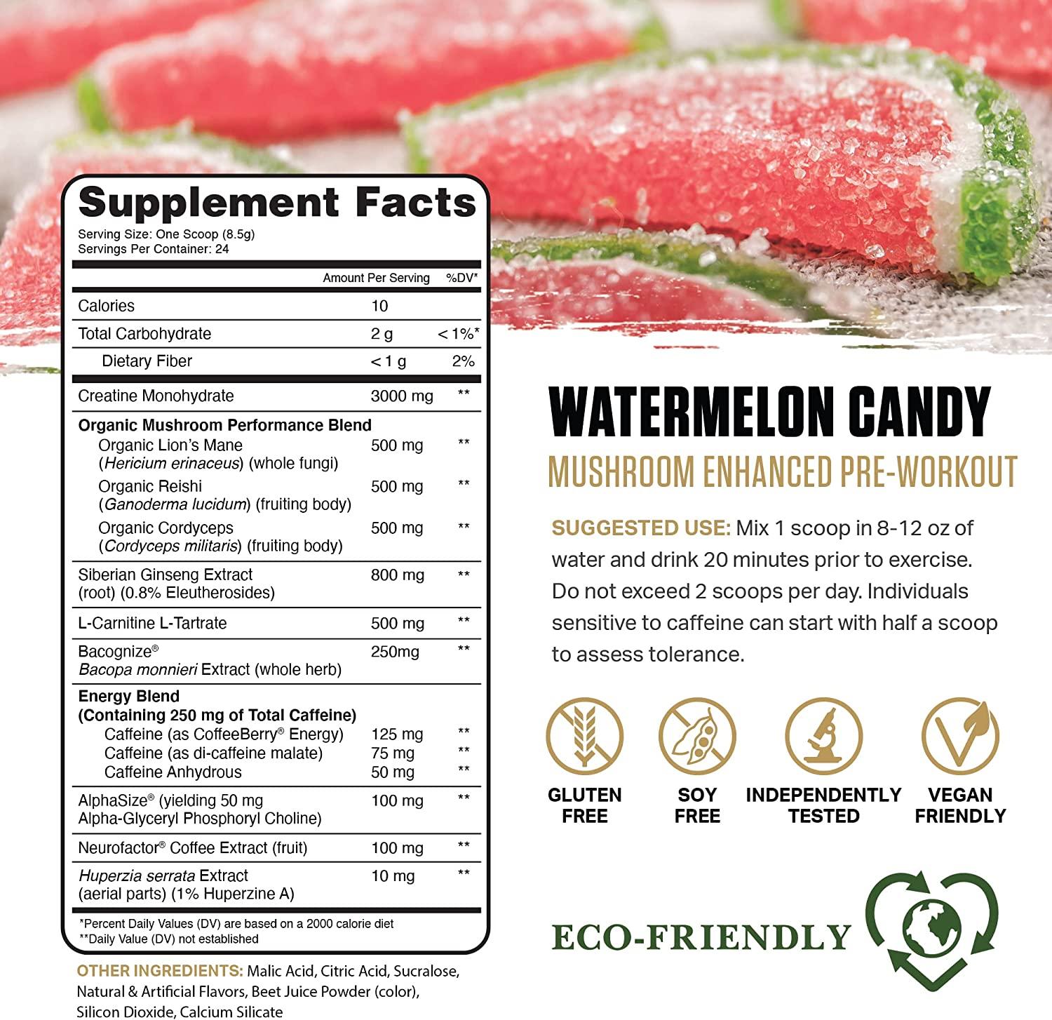 Ambrosia Kinetic Mushroom Enhanced Pre-Workout - Watermelon Candy