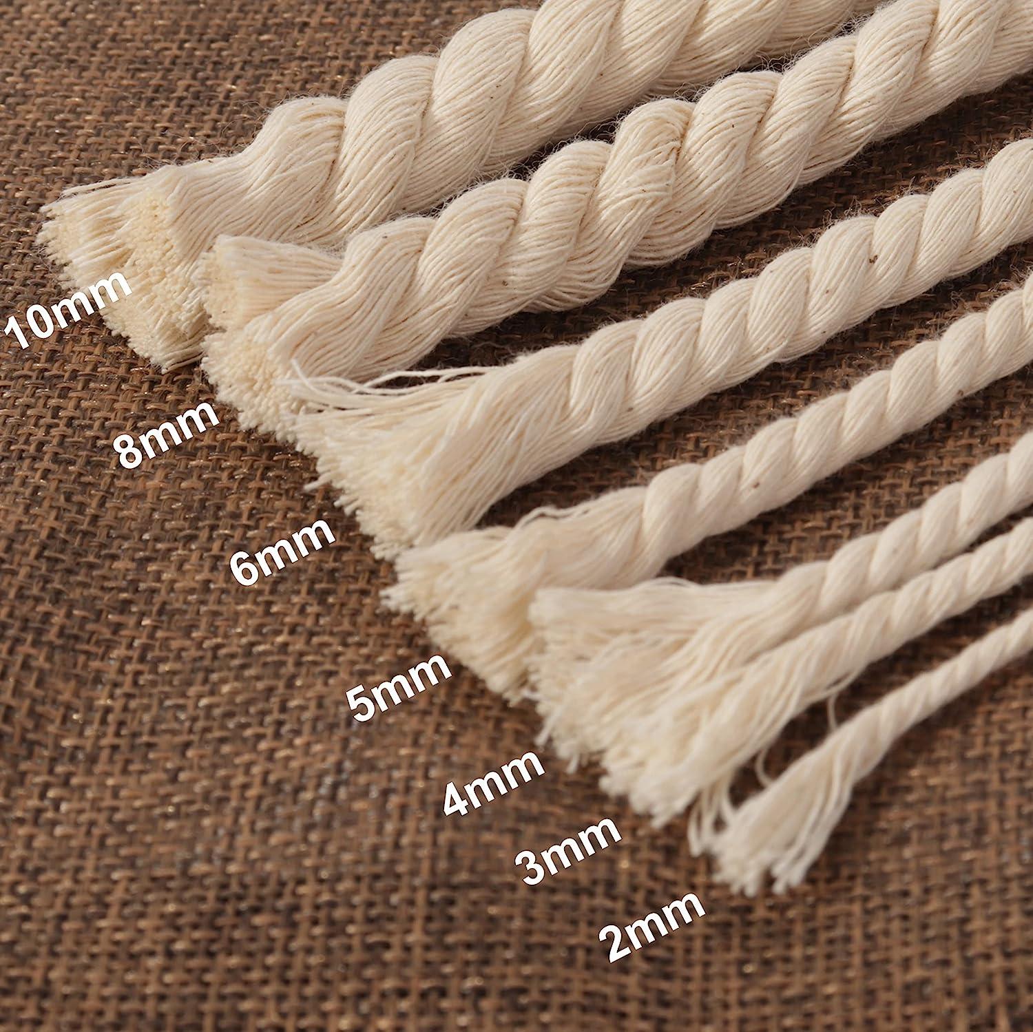 XKDOUS Macrame Cord 4mm x 150Yards Natural Cotton Macrame Rope 3 Strand  Twisted Cotton Cord for Wall Hanging Plant Hangers Crafts Knitting  Decorative Projects Soft Undyed Cotton Rope Natural Color 4mm x