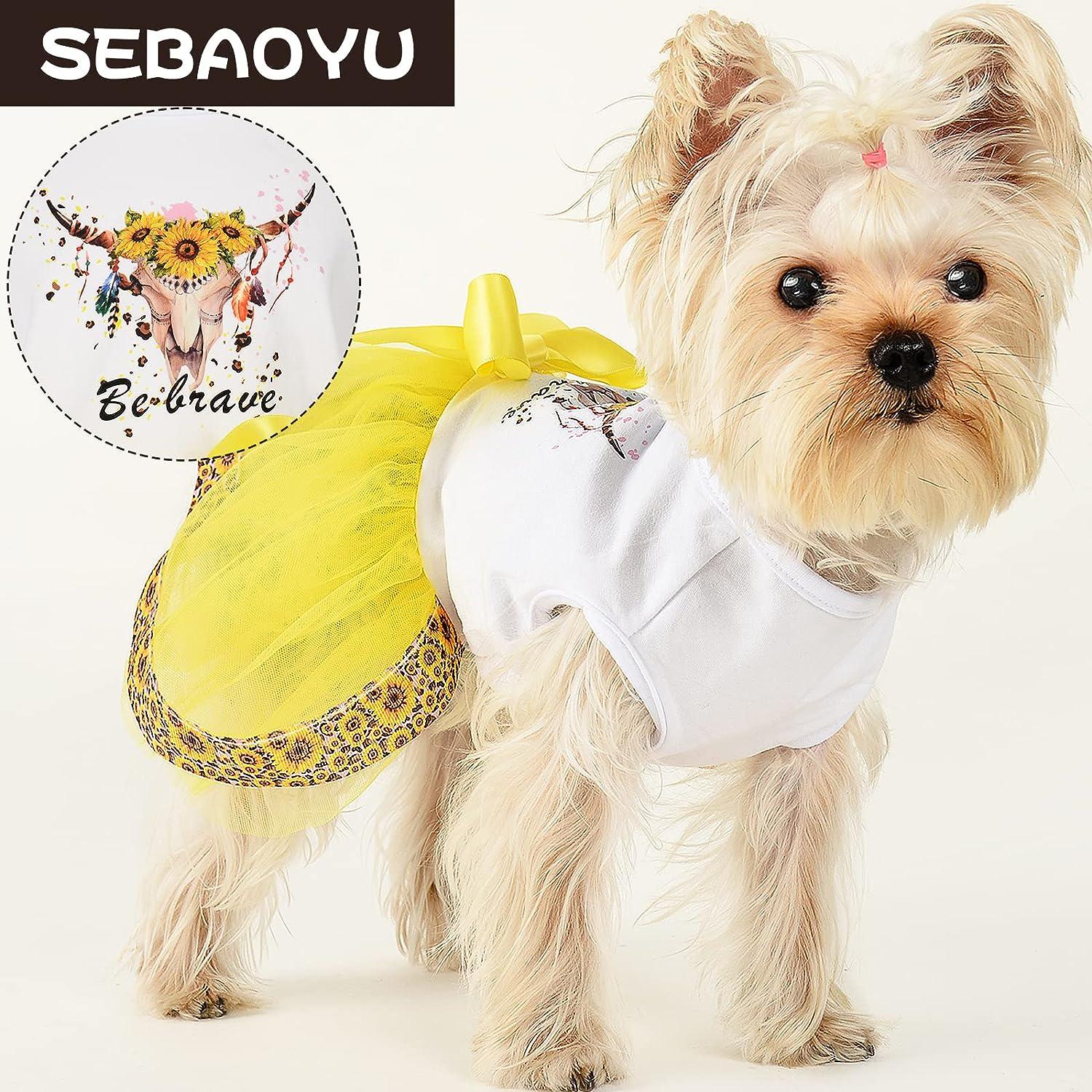 Dog dress tutu /clothes female (yellow)