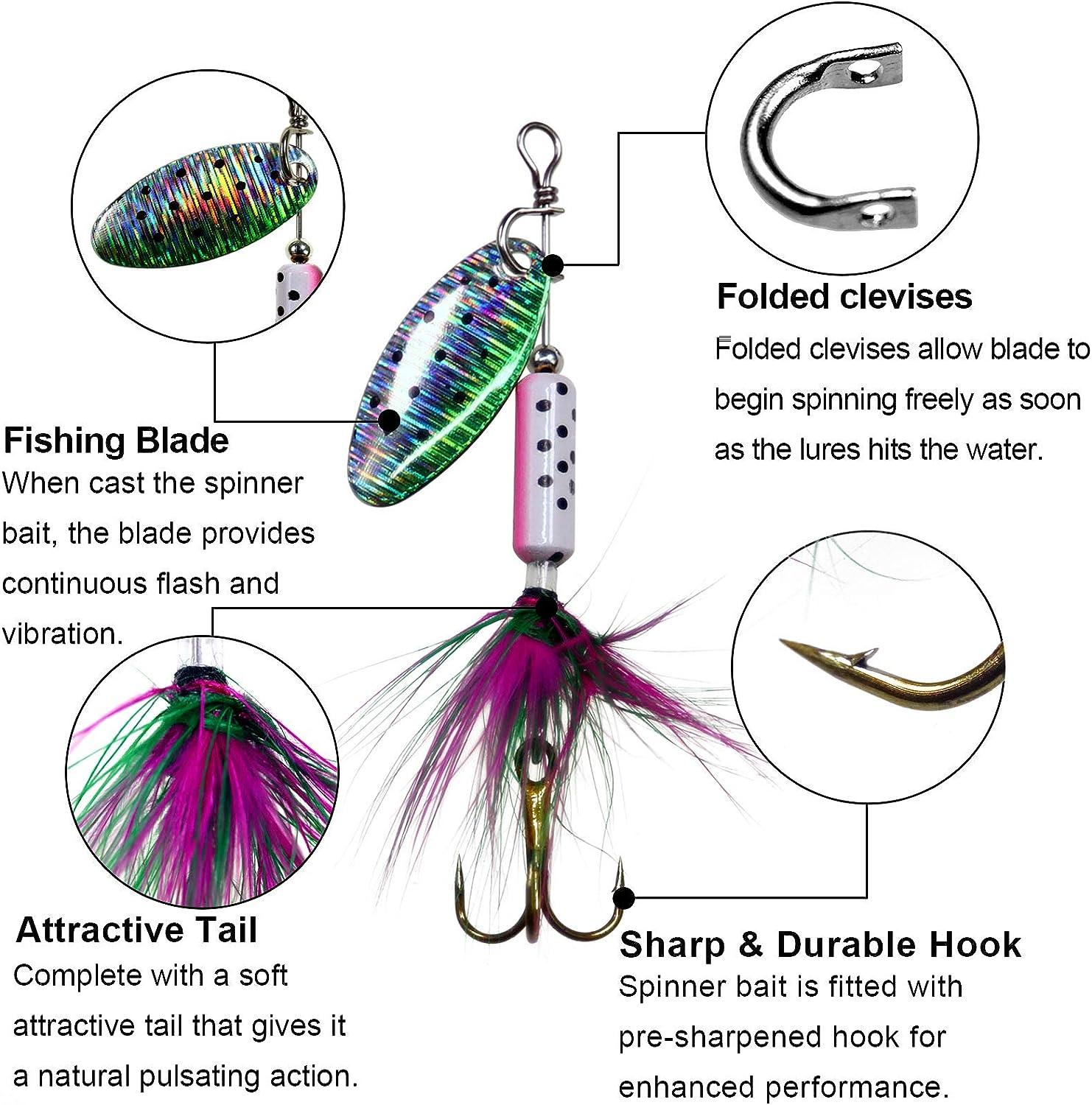 Premium Spinner Baits Fishing Lures for Bass, Trout, and Crappie