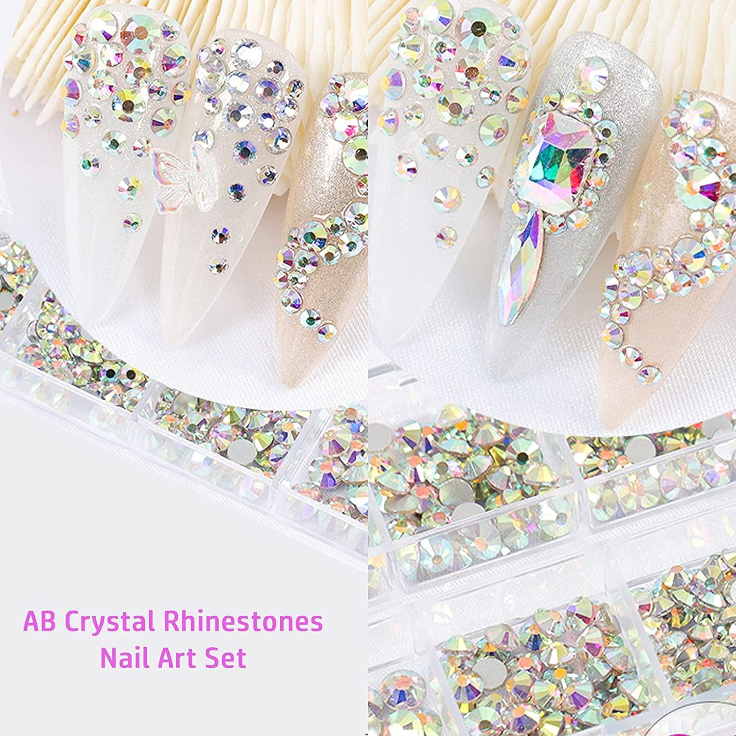 4880Pcs AB Crystal Nail Rhinestones Set, Nail Art Rhinestones