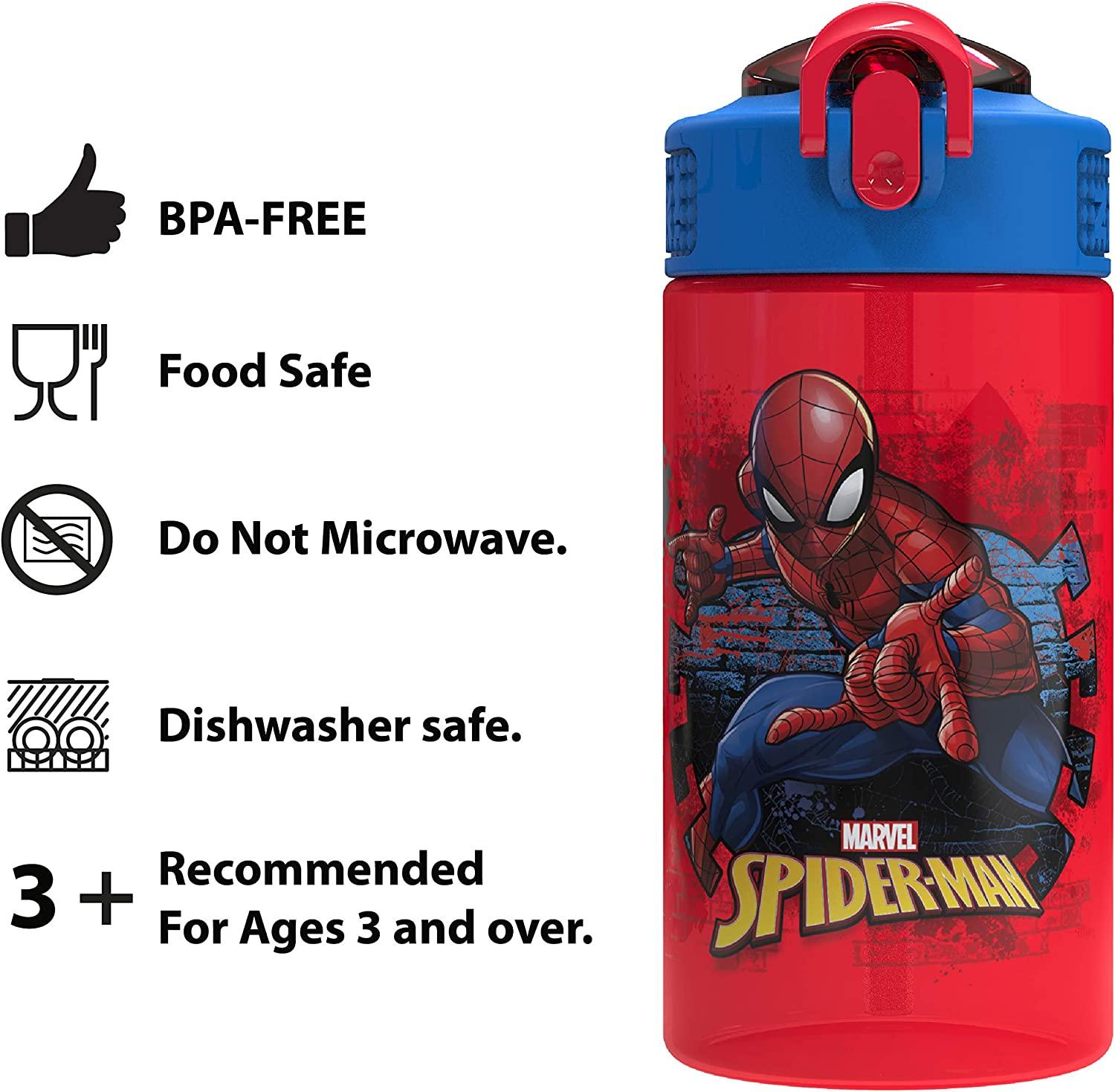 Marvel Comics Spider-Man Hinged Handle Plastic Water Bottle and