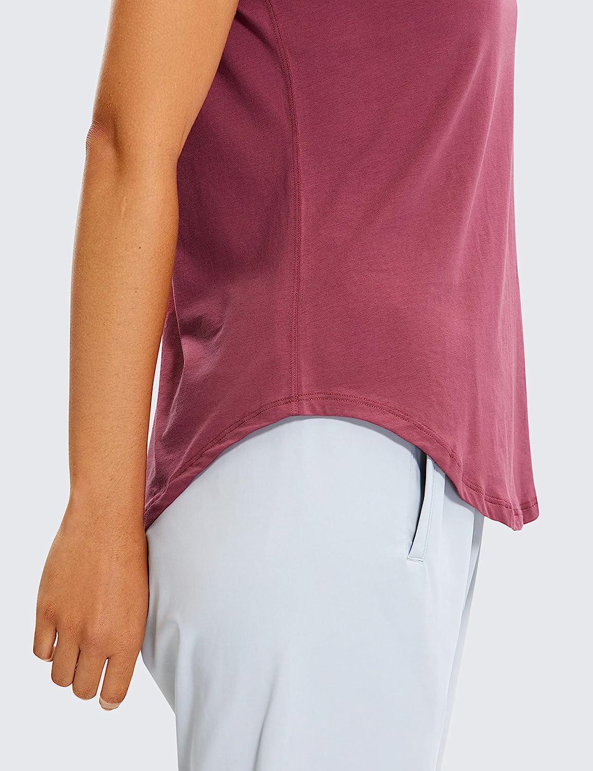 CRZ YOGA Women's Pima Cotton Short Sleeve Workout Shirt Yoga T-shirt  Athletic Tee Top